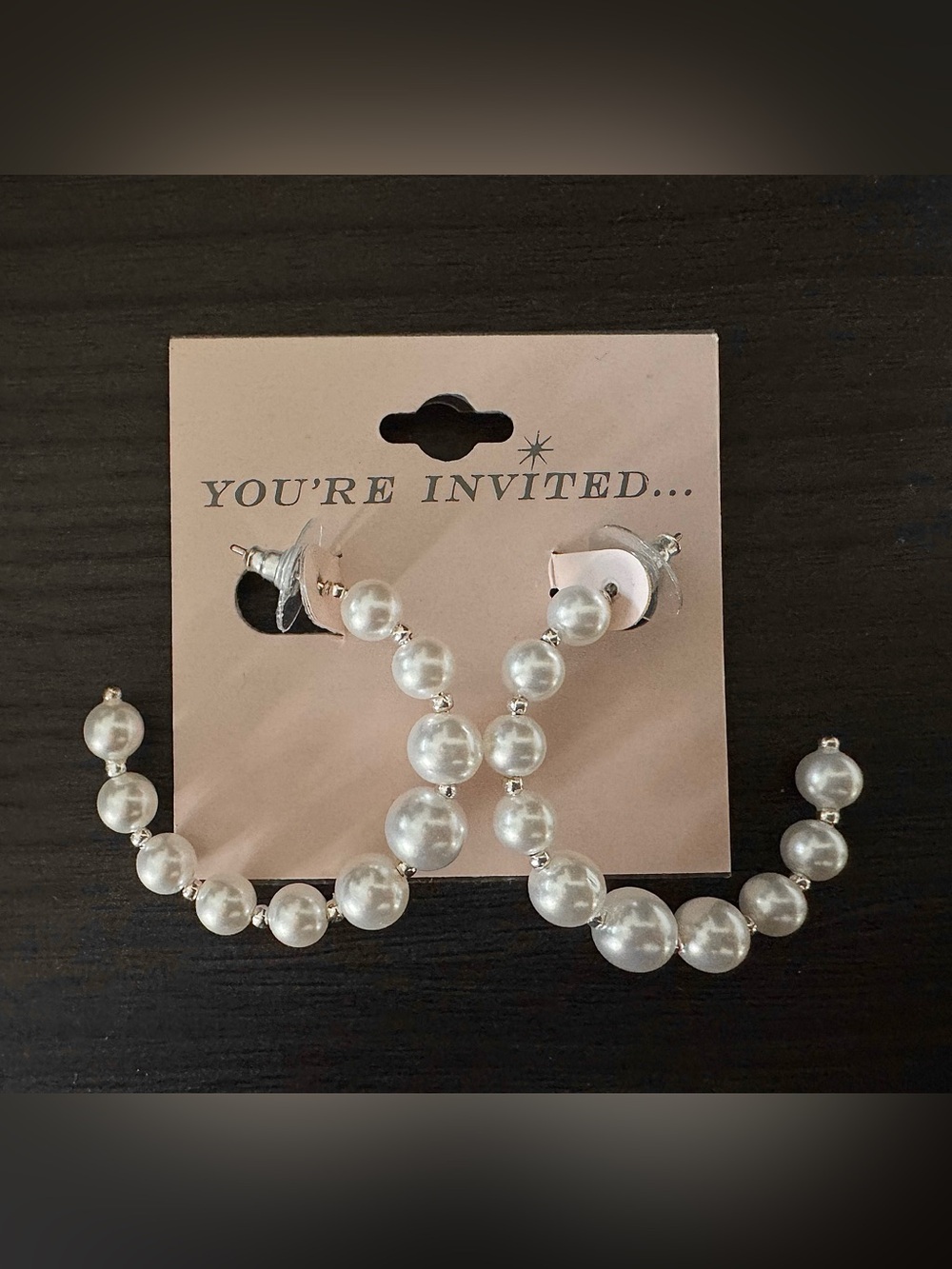 Pearl Hoop Earrings - White Pearl Statement Hoops